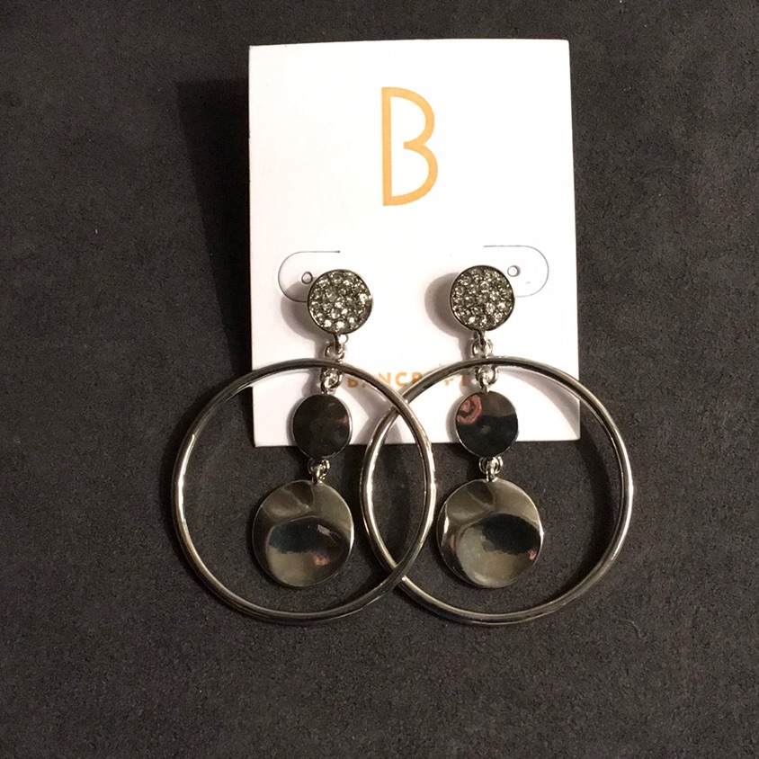 3 For 45 Sale Bancroft Pave Drop Hoops 20$